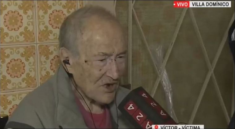 Un jubilado de Villa Domínico, en el partido de Avellaneda, sufrió un brutal asalto en la madrugada de hoy. Foto: Captura de video