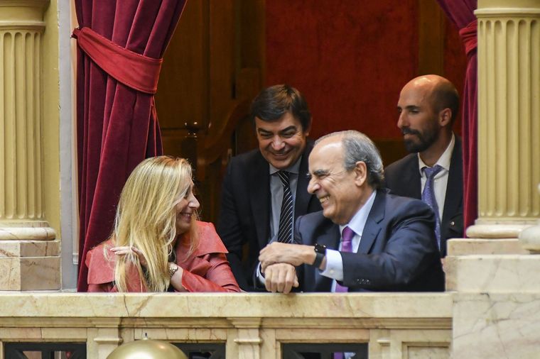 Omar De Marchi junto a Karina Milei y Guillermo Francos Foto: Noticias Argentinas