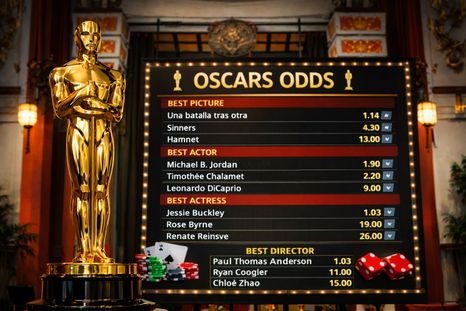 Las casas de apuestas mostraron quiénes son los favoritos para los Premios Oscar 2026. Las casas de apuestas mostraron quiénes son los favoritos para los Premios Oscar 2026.