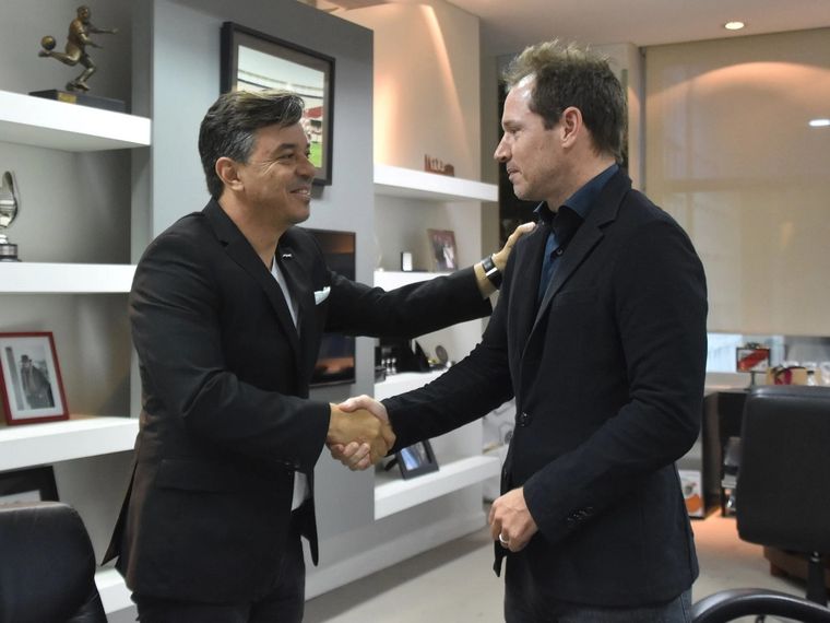 Marcelo Gallardo y Jorge Brito. Foto: @RiverPlate