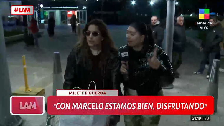 Milett Figueroa negó estar separada de Marcelo Tinelli. Foto: captura de video/ América TV. Milett Figueroa negó estar separada de Marcelo Tinelli. Foto: captura de video/ América TV. 