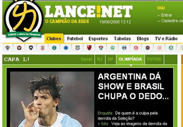 Portada del diario deportivo Lance. Foto: web