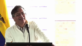 El presidente de Colombia, Gustavo Petro, en su discurso. El presidente de Colombia, Gustavo Petro, en su discurso.