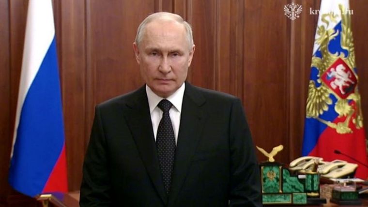 El presidente ruso Vladimir Putin se dirigió a la nación en un discurso televisado. Foto: GETTY Images