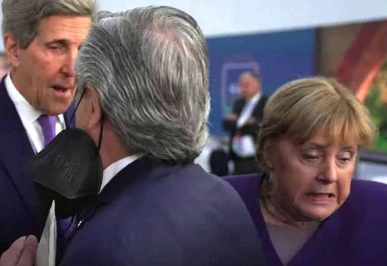 El gesto de Angela Merkel en la cumbre de Cambio Climático.