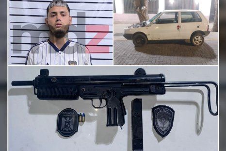 Alejandro Echevarrieta Pérez, el sujeto detenido con la pistola ametralladora en Las Heras. Alejandro Echevarrieta Pérez, el sujeto detenido con la pistola ametralladora en Las Heras.