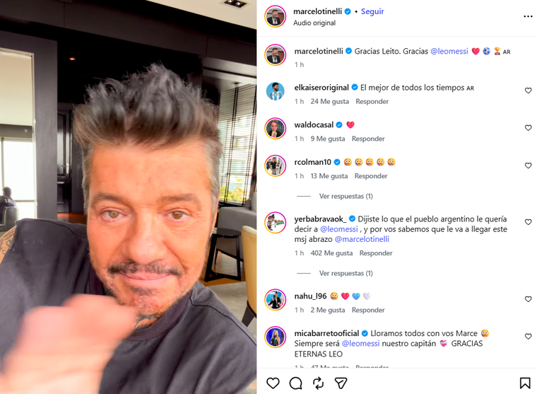 Marcelo Tinelli emocionado en el video que le dedicó a Lionel Messi. Marcelo Tinelli emocionado en el video que le dedicó a Lionel Messi.