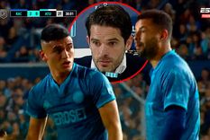 Alcaraz y Cardona tuvieron un enfrentamiento por un tiro libre en el Racing-Atlético Tucumán. Alcaraz y Cardona tuvieron un enfrentamiento por un tiro libre en el Racing-Atlético Tucumán.