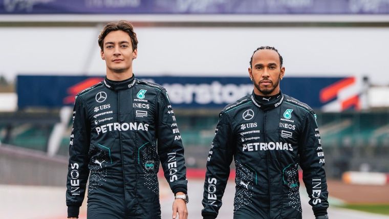 Russell y Hamilton integrarán la primera fila del GP Británico. Foto: @MercedesAMGF1