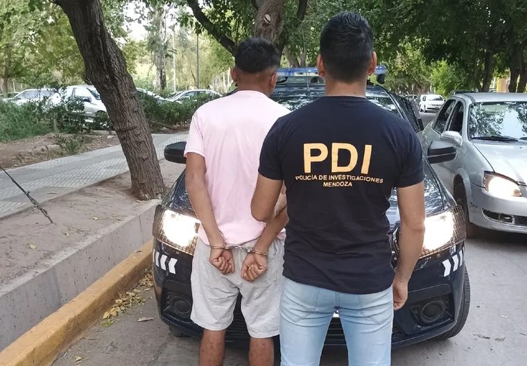 Darío Lisandro Lucero Giménez cuando fue detenido. Ahora lo condenaron a 8 años de prisión por el crimen en un casamiento en Las Heras.&nbsp;