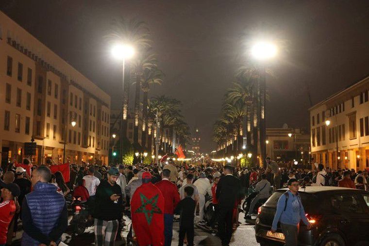 Marruecos salió a la calle a festejar la final del Mundial Sub 20 ganada ante Argentina. Foto: EFE