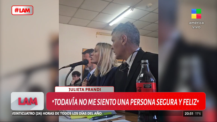 Julieta Prandi en el alegato final. Foto: captura de video/ América TV. Julieta Prandi en el alegato final. Foto: captura de video/ América TV. 