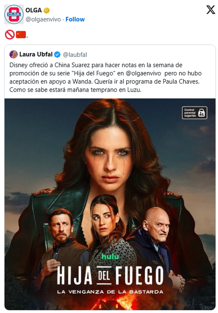 Laura Ubfal reveló la interna detrás de la fallida entrevista a la China Suárez en OLGA. Laura Ubfal reveló la interna detrás de la fallida entrevista a la China Suárez en OLGA.