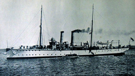 El S.M.S. Panther, uno de los cañoneros que se desplegó en el contingente naval alemán durante el bloqueo a Venezuela entre 1902 y 1903. (Imagen de 1902)