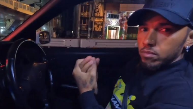 Lewis Hamilton abordo