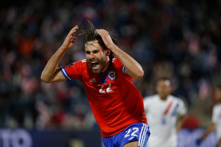 Ben Brereton festeja su gol. Foto: @LaRoja