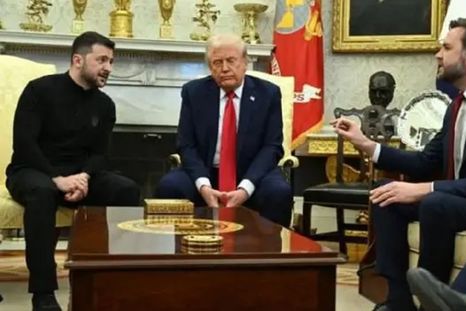 Zelenski, Trump y Vance en la reunión en la Oficina Oval el viernes. Foto: BBC