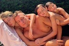 Maxi López junto a sus hijos Valentino, Constantino y Benedicto Foto: Instagram