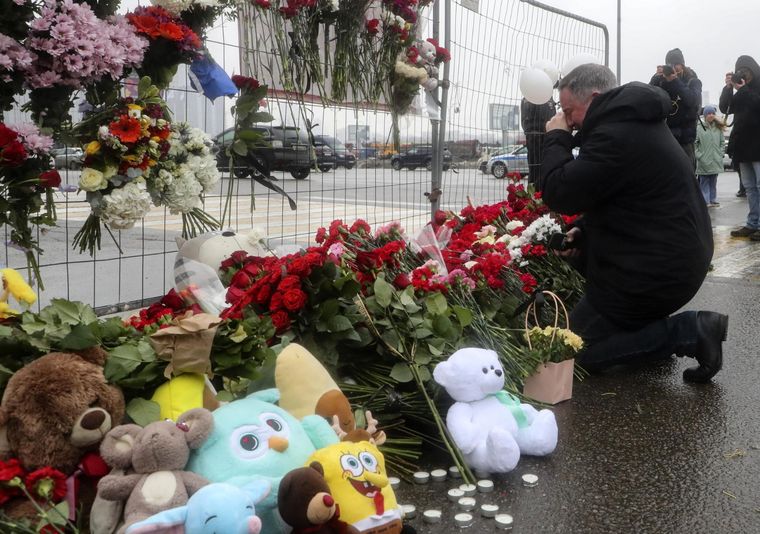 Rusia está de luto por el brutal atentado terrorista que dejó, hasta el momento, 133 muertos Foto: EFE