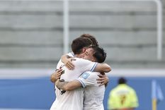 Uruguay celebra el pase a los cuartos de final del Mundial. Foto: EFE