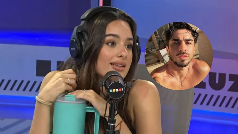 El influencer contó que tendría videos íntimos y ella rompió el silencio. Fotos: captura de video YouTube/ Luzu TV/ Instagram: @agufranzoni.&nbsp;