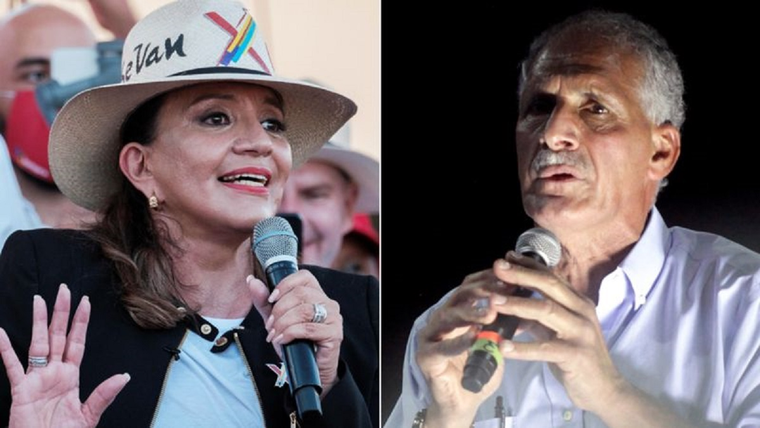 Xiomara Castro y Nasry Asfura son los principales candidatos a la presidencia. Foto: GETTY IMAGES