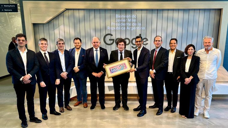 El presidente Javier Milei visitó Google Foto: Presidencia de la Nación