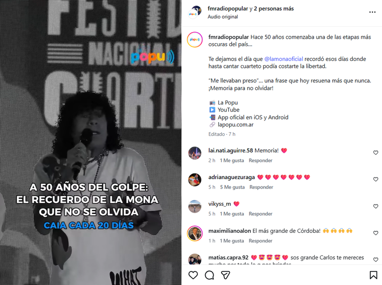 El cantante recordó la época oscura en dictadura. El cantante recordó la época oscura en dictadura.