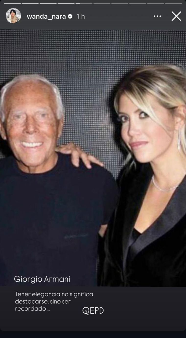 Wanda Nara tambi&eacute;n despidi&oacute; al dise&ntilde;ador.