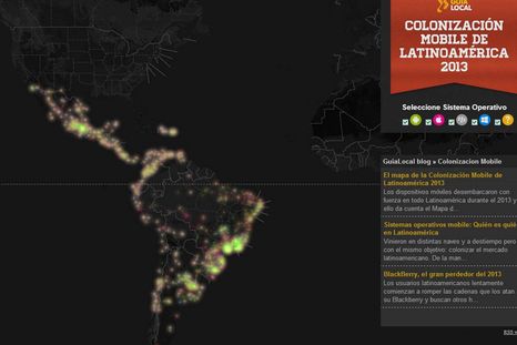 El mapa de la Colonización Mobile de Latinoamérica 2013