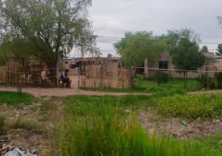 La vivienda donde ocurrió el doble femicidio. La vivienda donde ocurrió el doble femicidio.