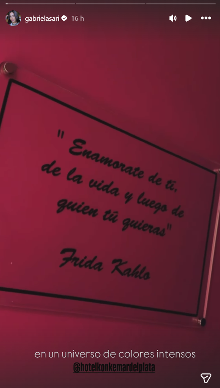 La frase que subió Gabriela Sari. La frase que subió Gabriela Sari. 