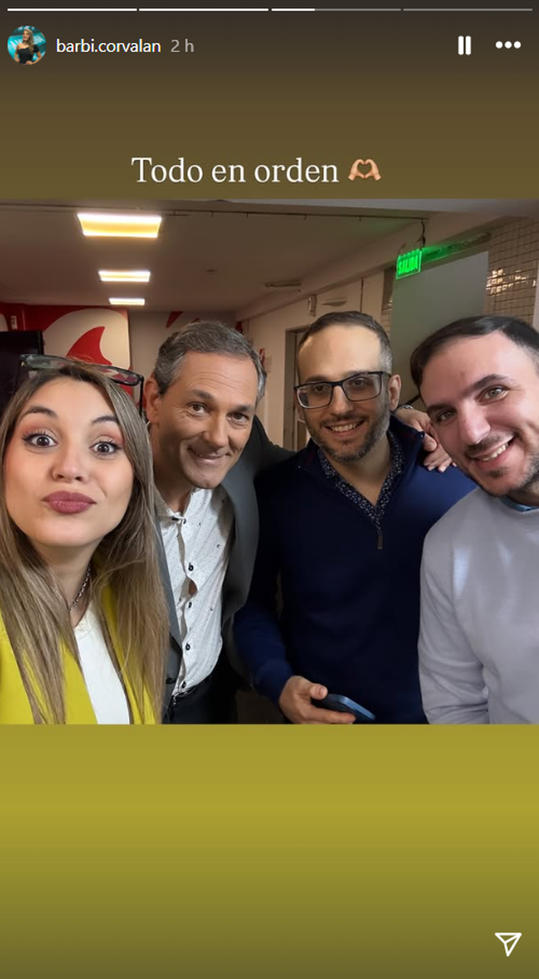 La publicación de Bárbara Corvalán, periodista que estaba al aire al momento de la amenaza. Foto: captura de pantalla Instagram/ @barbi.corvalan. La publicación de Bárbara Corvalán, periodista que estaba al aire al momento de la amenaza. Foto: captura de pantalla Instagram/ @barbi.corvalan. 