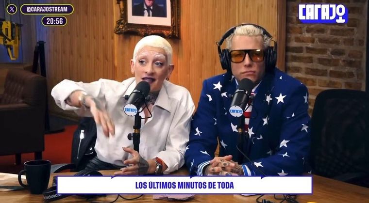 Furia y Alex Caniggia anunciaron el final de su programa de streaming Foto: Captura de video