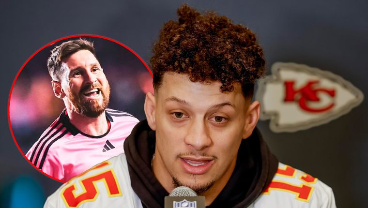 Patrick Mahomes confesó su admiración por Messi. Foto: EFE y @leomessi