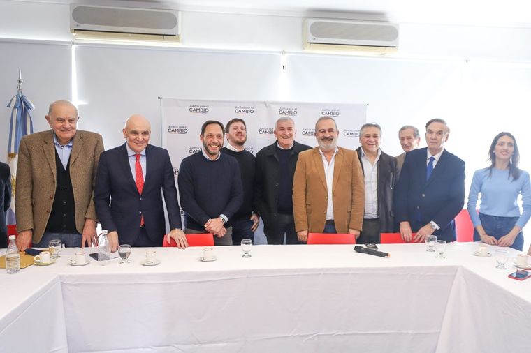 El comunicado de JxC por el cierre de alianzas. Los referentes nacionales de Juntos por el Cambio. Foto: Prensa JXC.