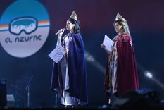 La virreina de Malargüe, Rosario Cabello, dando su discurso el día de la coronación.&nbsp;