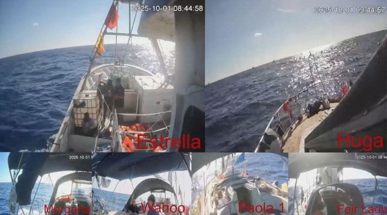 La flotilla está integrada por varias embarcaciones de diferentes capacidades con tripulantes de todo el mundo.