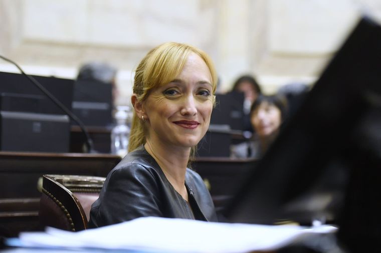 La senadora durante el debate por la reforma del Consejo de la Magistratura Foto: Twitter @anabelfsagasti