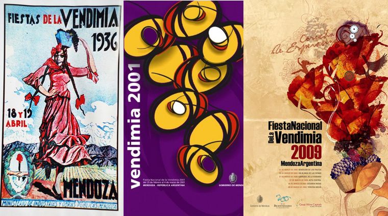 A lo largo de sus más de 80 años de historia, cada Fiesta de la Vendimia contó con su propio afiche promocional. Foto: MDZ / Archivo