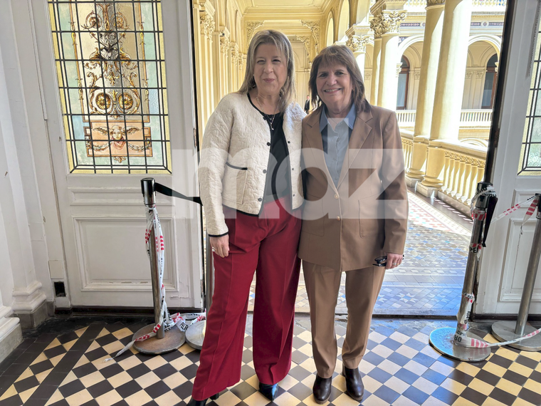 La ministra de Seguridad, Patricia Bullrich, y su segunda, Alejandra Monteoliva, en la Casa Rosada.