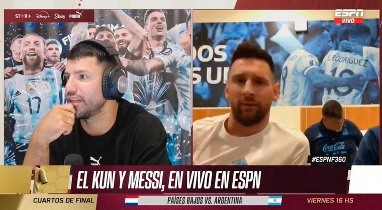 Messi chicaneó a Agüero en su stream.