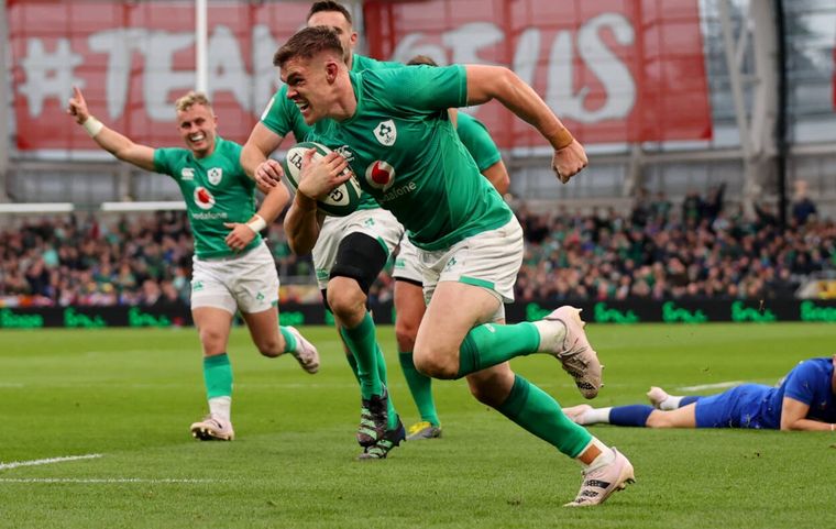 Garry Ringrose será, probablemente, el 13 ante Los Pumas en Dublín. Foto: Irish Rugby