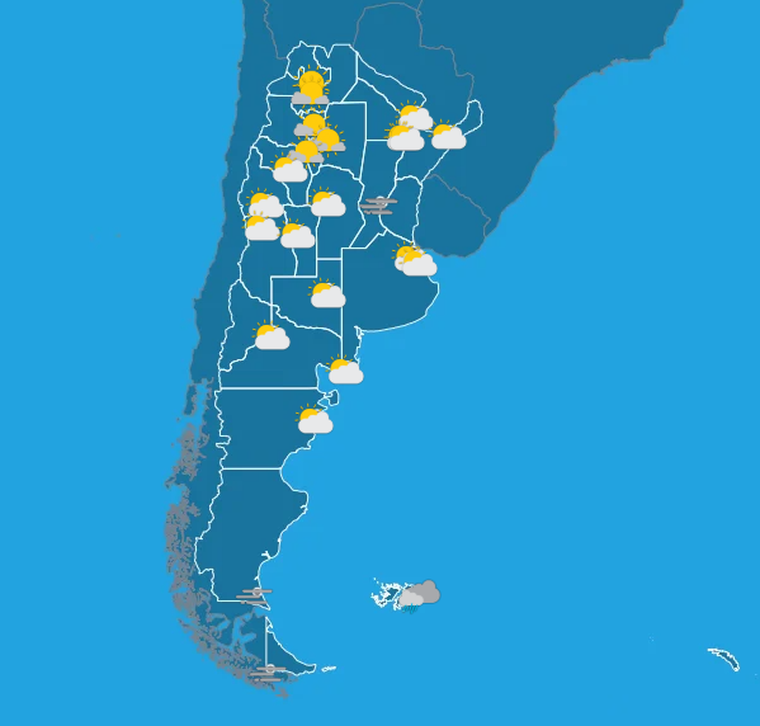 Según el pronóstico del SMN, el norte tendrá las temperaturas más altas, mientras que la Patagonia seguirá con registros más fríos. Según el pronóstico del SMN, el norte tendrá las temperaturas más altas, mientras que la Patagonia seguirá con registros más fríos.