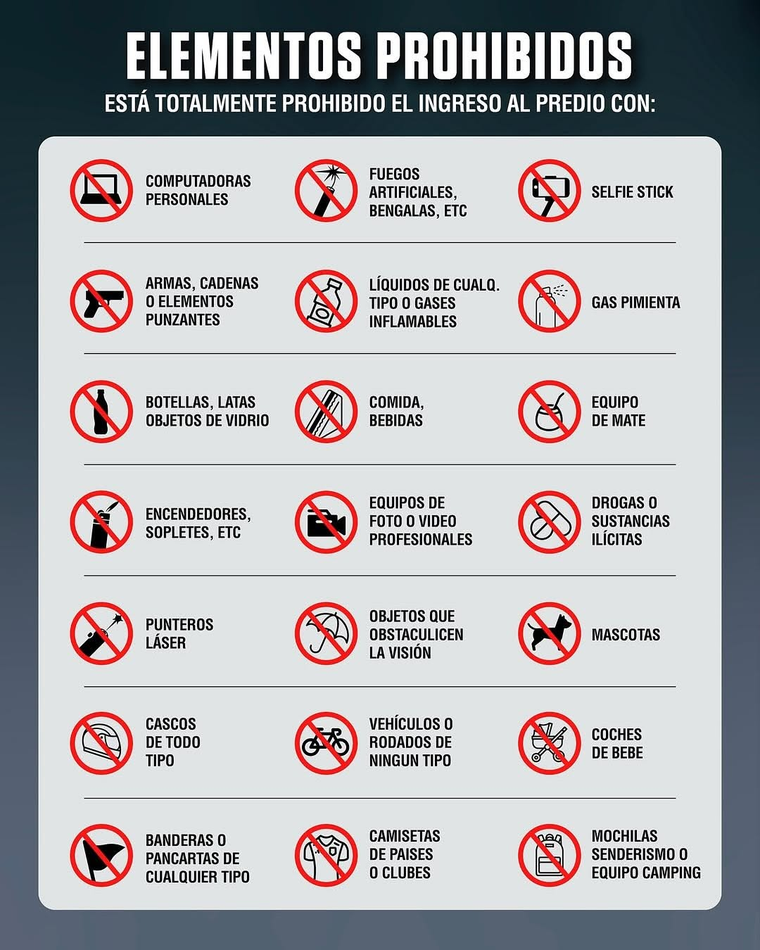 Elementos prohibidos. Créditos: latriplete___ Elementos prohibidos. Créditos: latriplete___