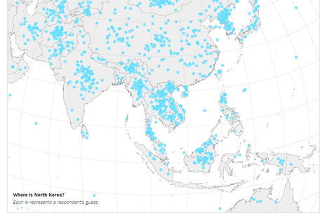 En dónde creen los estadounidenses que queda Corea del Norte