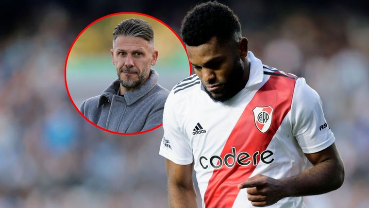 Borja y una reprimenda de Demichelis tras la polémica en River Foto: Pasión Monumental