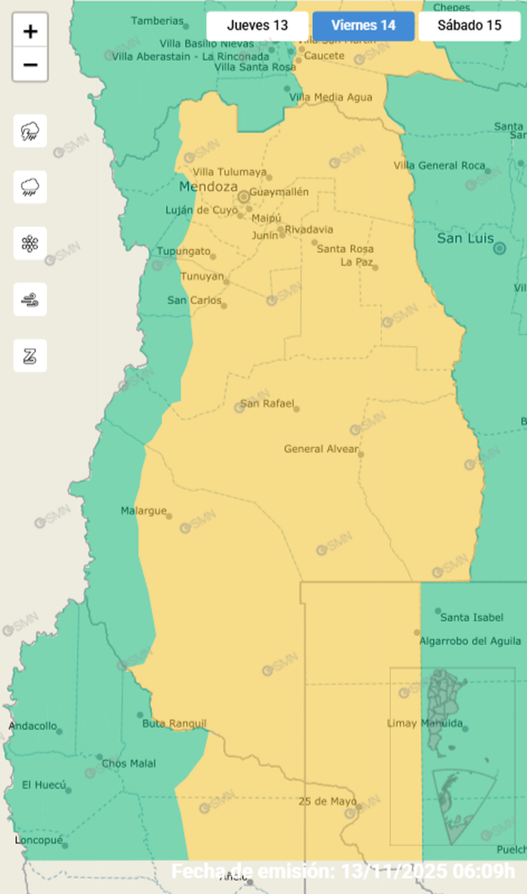 Mendoza se prepara para una tarde y noche de tormentas con granizo y ráfagas intensas. Mendoza se prepara para una tarde y noche de tormentas con granizo y ráfagas intensas.