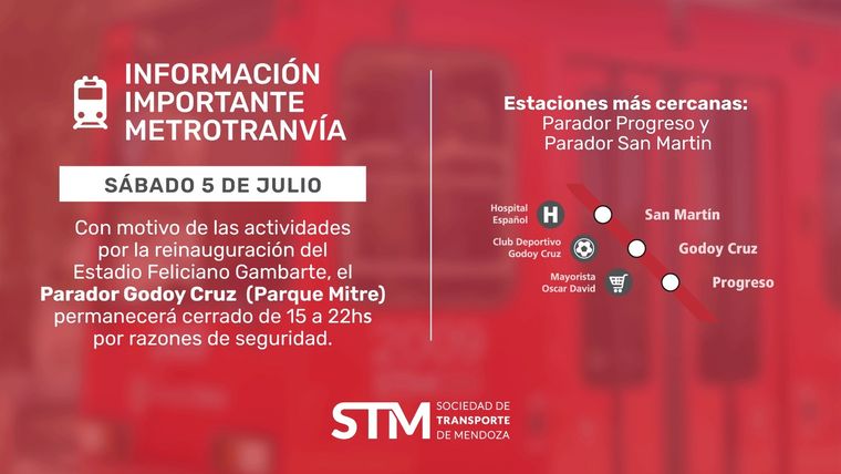 El comunicado oficial de la Sociedad de Transporte de Mendoza El comunicado oficial de la Sociedad de Transporte de Mendoza