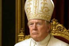 Donald Trump, disfrazado de papa (imagen generada con IA). Foto: Dpa.